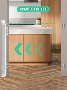 1pc Gray Adjustable Child Safety Stair Gate, 140cm Baby Fence - White - View 2