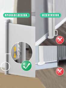 1pc Gray Adjustable Child Safety Stair Gate, 140cm Baby Fence - White - View 3