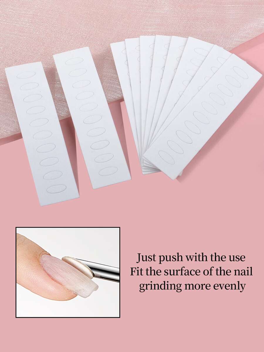 白色指甲砂紙,5入組金剛砂可更換美甲工具適合女士 - 白色 - 查看 1