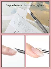 白色指甲砂紙,5入組金剛砂可更換美甲工具適合女士 - 白色 - 查看 3