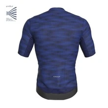 Ltiilt Maillot de cyclisme pour hommes, manches courtes, imprimé, équipe VTT Teleyi, chemise de vélo d'été, respirant, séchage rapide, ajusté, évacuant l'humidité, ourlet antidérapant, imprimé à pois bleus