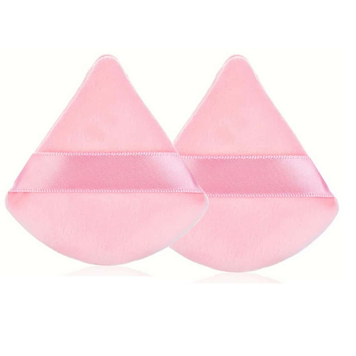 2 Miếng Hình tam giác Mềm mại Bọt biển trang điểm Đối với Phấn phủ dạng bột , Bột nền tảng , Ướt & Khô Sử dụng - Màu hồng - Hồng - Xem 1