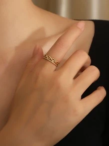 MONALLY Cincin Tunggal - Yellow Gold - View 3