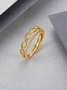 MONALLY Cincin Tunggal - Yellow Gold - View 2