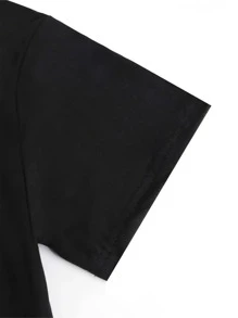 Camiseta cactus con con estampado de slogan - Negro - Ver 8