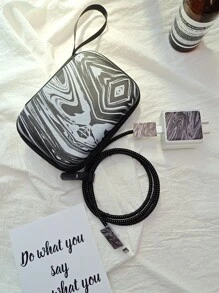 6pcs Flowing Pattern Data Cable Protector & Charging Head Cover & Storage Bag Compatible With iPhone - Різнокольоровий - Переглянути 1