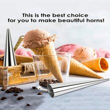 5/10/20pcs Round Cone Cream Horn Mold, Spiral Tube Croissant Cone Bread Mold - Silver - View 5