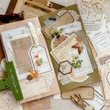 100PCS Memories Prologue Series Material Paper Card Vintage Film Light Shadow Scrapbooking Label Diary Albums Journal Planner Back To School