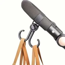 2 Miếng phổ cập Mạnh mẽ Chịu tải Điện lực Móc xe , Xe nôi Cái móc Đối với Treo Tã lót Túi , Cửa hàng tạp hóa , Ba lô - màu đen - Xem 3