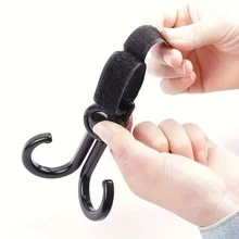 2 Miếng phổ cập Mạnh mẽ Chịu tải Điện lực Móc xe , Xe nôi Cái móc Đối với Treo Tã lót Túi , Cửa hàng tạp hóa , Ba lô - màu đen - Xem 4