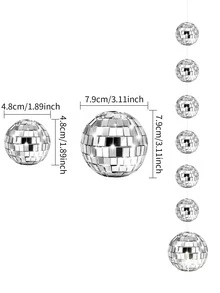 1 Miếng Long lanh Sàn nhảy Trái bóng & Tua Vòng hoa Buổi tiệc Đồ trang trí - Bạc - Xem 3
