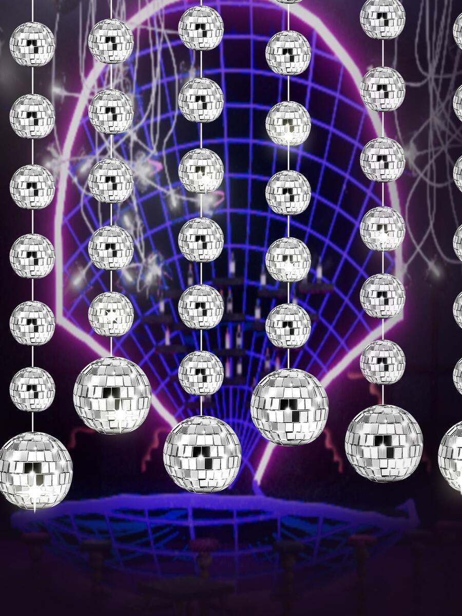 1 Miếng Long lanh Sàn nhảy Trái bóng & Tua Vòng hoa Buổi tiệc Đồ trang trí - Bạc - Xem 1