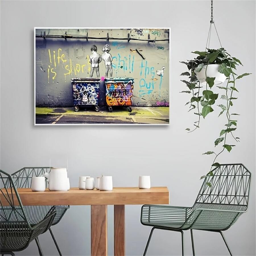 1 Miếng Không khung Nghệ thuật tranh sơn dầu Áp phích Và In hoa Viết tháu Đường phố Nghệ thuật Tranh treo tường Đối với Hiện đại Nhà  Phòng Trang trí Khung trang trí - Nhiều màu - Xem 1