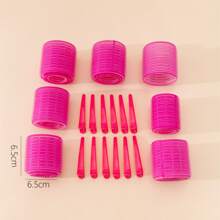 30pcs Self-Adhesive Hair Rollers Set For Different Hair Lengths, Heatless Curlers With Clips As Diy Hair Styling Tool - Black - View 7