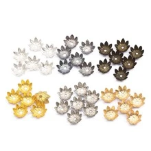 100 件/包 8 毫米 10 毫米金属莲花散珠隔珠帽 锥形端珠帽 适用于串珠 DIY 珠宝制作用品 - 彩色 - 查看 3