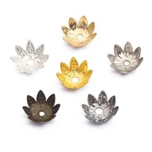 100 件/包 8 毫米 10 毫米金属莲花散珠隔珠帽 锥形端珠帽 适用于串珠 DIY 珠宝制作用品 - 彩色 - 查看 4