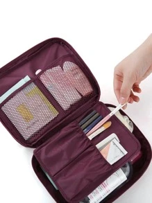 1pc Makeup & Toiletry Storage Bag Travel Organizer - Red Violet - View 3