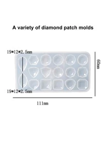 1pc Epoxy Gemstone Silicone Resin Mold Ring Earrings Necklace Brooch Gemstone Patch DIY Jewelry Making Accessories - White - View 6