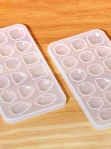 1pc Epoxy Gemstone Silicone Resin Mold Ring Earrings Necklace Brooch Gemstone Patch DIY Jewelry Making Accessories - White - View 3