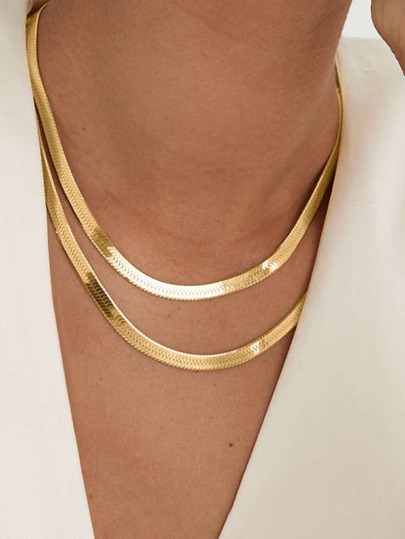 17KM 1 pieza Collar de moda simple serpiente hueso multicapas , perfecto para de fiesta , fiestas , fechas , regalos con uso diario