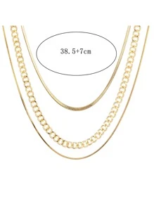 1入組時尚簡約風蛇骨鏈條鎖鏈條多層項鍊,完美適用於假期,派對,約會,禮品和日常穿著