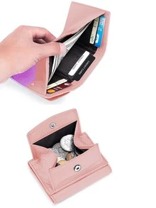 Fashion Women Purses Female Wallets Lady Small Coin Pocket Card Holder Mini Money Bag Rfid Coin Purse Wallet Female Wallet - Baby Pink - View 4