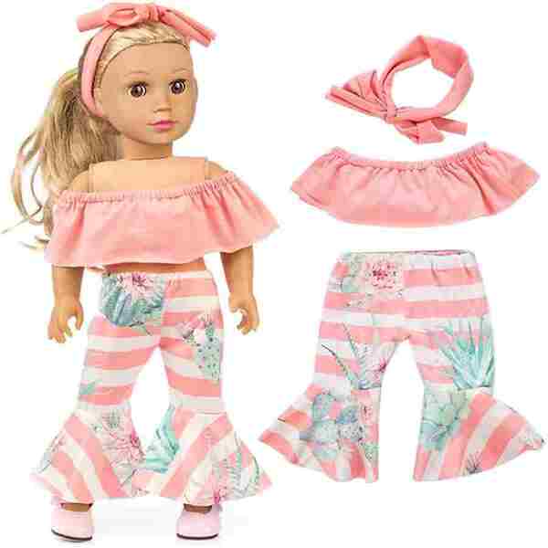 Doll Clothes With Plant & Flower Prints, Doll Not Included