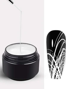 FULL BEAUTY 1入組白色蜘蛛凝膠美甲黑白半永久清漆絲線網頁繪畫繪畫凝膠指甲油DIY美甲 - 白色 - 查看 2