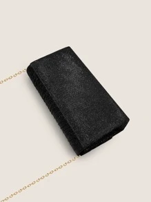 閃閃發光、閃亮華麗、優雅閃亮的女士晚宴包,帶褶皺晚宴袋,適合派對女孩、女性,非常適合聚會、婚禮、舞會、晚宴,是給女性的最佳禮物 - 黑色 - 查看 3