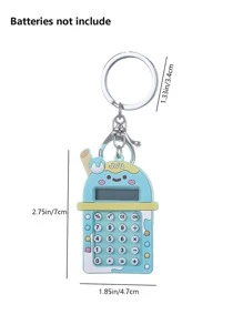 1 máy tính bỏ túi mini cầm tay có móc khóa móc khóa dễ thương, phong cách và sáng tạo, móc khóa dễ thương, màn hình 8 chữ số, móc khóa máy tính bỏ túi quà tặng (không bao gồm pin) quà tặng phụ kiện trang trí phụ kiện xe hơi móc khóa phụ nữ đồ dùng học tập - Màu xanh lam - Xem 6