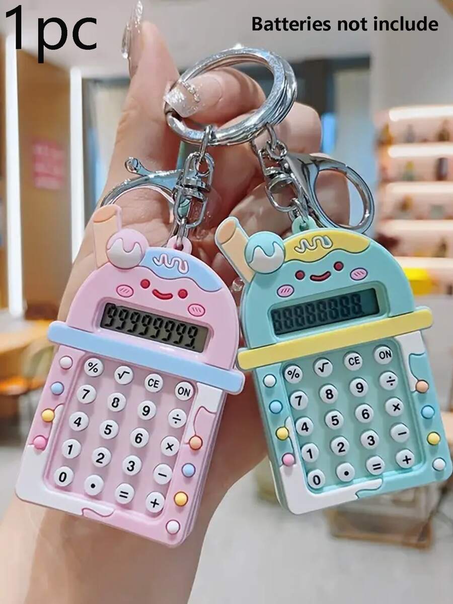 1 máy tính bỏ túi mini cầm tay có móc khóa móc khóa dễ thương, phong cách và sáng tạo, móc khóa dễ thương, màn hình 8 chữ số, móc khóa máy tính bỏ túi quà tặng (không bao gồm pin) quà tặng phụ kiện trang trí phụ kiện xe hơi móc khóa phụ nữ đồ dùng học tập - Màu xanh lam - Xem 1