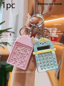 1 máy tính bỏ túi mini cầm tay có móc khóa móc khóa dễ thương, phong cách và sáng tạo, móc khóa dễ thương, màn hình 8 chữ số, móc khóa máy tính bỏ túi quà tặng (không bao gồm pin) quà tặng phụ kiện trang trí phụ kiện xe hơi móc khóa phụ nữ đồ dùng học tập - Màu xanh lam - Xem 2