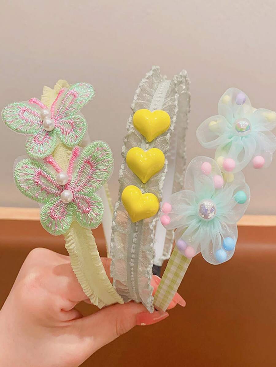 3pcs Cute Bowknot Headbands For Girls - Green - View 1