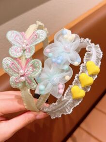 3pcs Cute Bowknot Headbands For Girls - Green - View 3