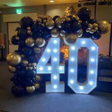 126 件黑色和金色气球花环套装，金属黑色和金色拱门套装，各种尺寸的黑色和金色气球 18/12/10/5 英寸，适用于毕业典礼、生日、周年纪念、单身派对背景装饰、圣诞节 - 彩色 - 查看 6