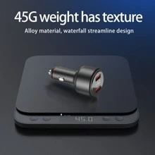 车载充电器，双100W大功率铝合金机身车载充电器，汽车点烟器QC3.0快速充电。 - 黑色 - 查看 4