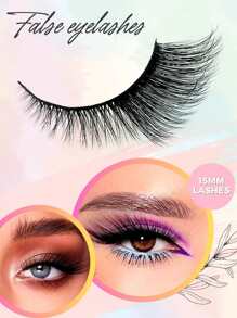 5 pares Pestañas postizas ojo de gato - Negro - Ver 4