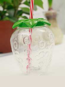 1pc Fruit Detail Random Straw Cup - Clear - View 2