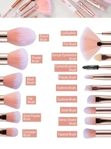 15Pcs Pink Marble Makeup Brush Set With 10Pcs Tool Set, Including Case Makeup Sponge Eyelash Brush, Face Brush, Facial Mask Brush, Silicone Washer,Brush Set,Makeup Brush Kit,Make Up Brush Set,Make Up Set Complete,Makeup Brush Set,Complete Makeup Kit,Brush Kit,Brushes Makeup Set,Makeup Gift Set,Set - Pink - View 4