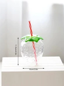 1pc Fruit Detail Random Straw Cup - Clear - View 4