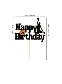 1 pieza Cúpula de cebolla dorada de papel con temática de baloncesto, decoración de pastel - Multicolor - Ver 2