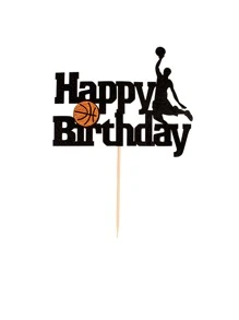 1 pieza Cúpula de cebolla dorada de papel con temática de baloncesto, decoración de pastel - Multicolor - Ver 3