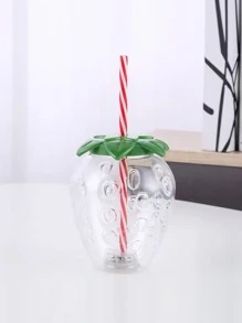 1pc Fruit Detail Random Straw Cup - Clear - View 5