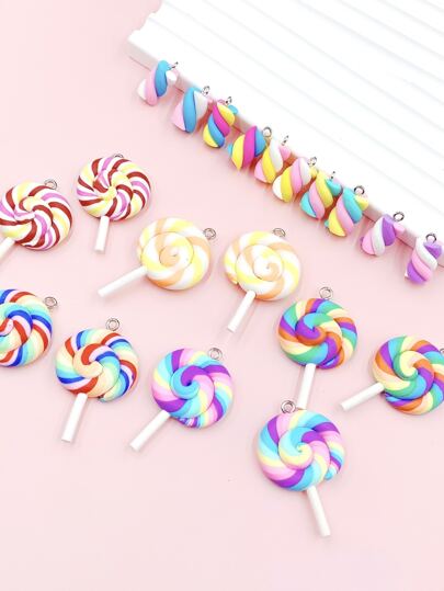 20入組棒棒糖和糖果形狀DIY珠寶吊墜，可用於製作女士耳環、項鍊、手鍊、手機鏈