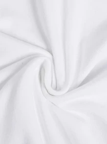 Hombres Camiseta con estampado de letra - Blanco - Ver 6