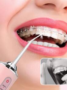 HYUNDAI Rechargeable Dental Flosser, Portable Handheld Wireless Teeth Cleaner, Electric Oral Irrigator, 3 Modes, 4 Nozzles, Suitable For Home Oral Care