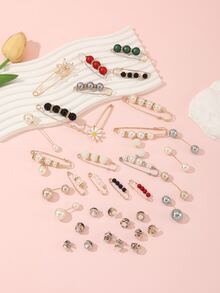 35 chiếc Đồ trang trí Ngọc Trai giả Eo Kim băng - Nhiều màu - Xem 2