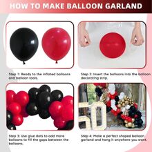 126入組紅色的和黑色氣球拱門花環成套工具,黑色和紅色的氣球花環套件,紅色的和黑色乳膠氣球在各種各樣尺寸(18/12/10/5英寸),婚禮婚禮淋浴單身女郎生日畢業派對裝飾用品 - 彩色 - 查看 3