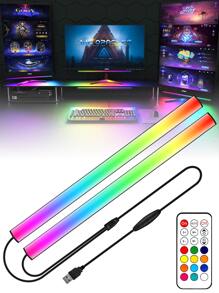 WILLED 2 in1 Under Monitor Light Bar Gaming Lights for Gaming Setup Desk Led backlights with Remote Controller for Keyboard Light PC - Multicolor - View 1