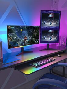 WILLED 2 in1 Under Monitor Light Bar Gaming Lights for Gaming Setup Desk Led backlights with Remote Controller for Keyboard Light PC - Multicolor - View 5